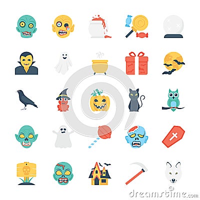 Halloween Colored Vector Icons 4 Stock Photo